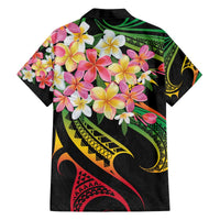 Kiribati Red Jasmine Mango Family Matching Off Shoulder Short Dress and Hawaiian Shirt Reggae Polynesian Art Vibe LT9 - Polynesian Pride