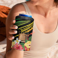 Personalised Tokelau Tropical Flowers 4 in 1 Can Cooler Tumbler Reggae Polynesian Art Vibe LT9 - Polynesian Pride