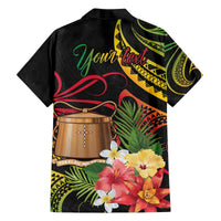 Personalised Tokelau Tropical Flowers Family Matching Off Shoulder Short Dress and Hawaiian Shirt Reggae Polynesian Art Vibe LT9 - Polynesian Pride