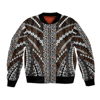 Brown Tongan Polynesian Tribal Bomber Jacket - Polynesian Pride