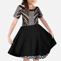 Brown Tongan Polynesian Tribal Family Matching Summer Maxi Dress and Hawaiian Shirt - Polynesian Pride