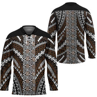 Brown Tongan Polynesian Tribal Hockey Jersey LT9 - Polynesian Pride