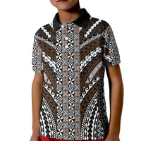 Brown Tongan Polynesian Tribal Kid Polo Shirt - Polynesian Pride
