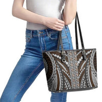 Brown Tongan Polynesian Tribal Leather Tote Bag - Polynesian Pride