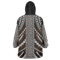 Brown Tongan Polynesian Tribal Wearable Blanket Hoodie - Polynesian Pride