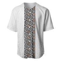 Light Gray Tongan Polynesian Tribal Baseball Jersey LT9 White - Polynesian Pride