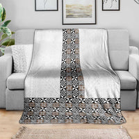 Light Gray Tongan Polynesian Tribal Blanket - Polynesian Pride