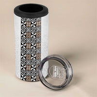 Light Gray Tongan Polynesian Tribal 4 in 1 Can Cooler Tumbler - Polynesian Pride