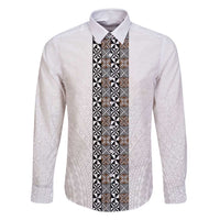 Light Gray Tongan Polynesian Tribal Family Matching Long Sleeve Bodycon Dress and Hawaiian Shirt - Polynesian Pride