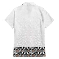 Light Gray Tongan Polynesian Tribal Family Matching Short Sleeve Bodycon Dress and Hawaiian Shirt - Polynesian Pride