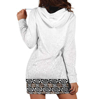 Light Gray Tongan Polynesian Tribal Hoodie Dress - Polynesian Pride