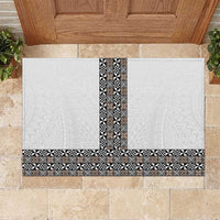 Light Gray Tongan Polynesian Tribal Rubber Doormat - Polynesian Pride