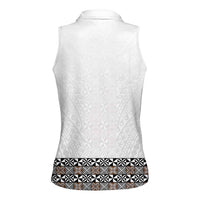 Light Gray Tongan Polynesian Tribal Women Sleeveless Polo Shirt - Polynesian Pride