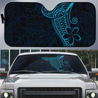 Black Blue Polynesian Tribal Auto Sun Shade - Polynesian Pride