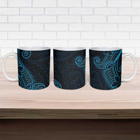 Black Blue Polynesian Tribal Ceramic Mug - Polynesian Pride