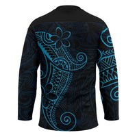 Black Blue Polynesian Tribal Hockey Jersey - Polynesian Pride