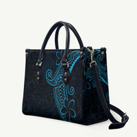 Black Blue Polynesian Tribal Leather Bag - Polynesian Pride