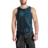 Black Blue Polynesian Tribal Men Tank Top - Polynesian Pride