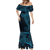 Black Blue Polynesian Tribal Mermaid Dress LT9 - Polynesian Pride