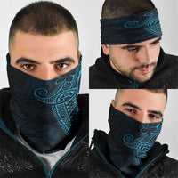 Black Blue Polynesian Tribal Neck Gaiter - Polynesian Pride