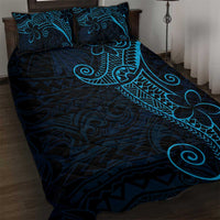 Black Blue Polynesian Tribal Quilt Bed Set - Polynesian Pride
