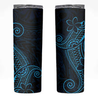 Black Blue Polynesian Tribal Skinny Tumbler - Polynesian Pride