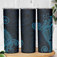 Black Blue Polynesian Tribal Skinny Tumbler - Polynesian Pride