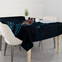Black Blue Polynesian Tribal Tablecloth - Polynesian Pride