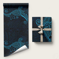 Black Blue Polynesian Tribal Wrapping Paper - Polynesian Pride