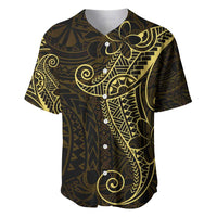 Black Gold Polynesian Tribal Baseball Jersey LT9 Gold - Polynesian Pride
