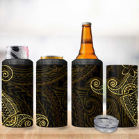 Black Gold Polynesian Tribal 4 in 1 Can Cooler Tumbler - Polynesian Pride
