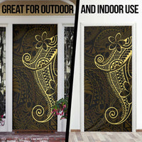 Black Gold Polynesian Tribal Door Cover - Polynesian Pride