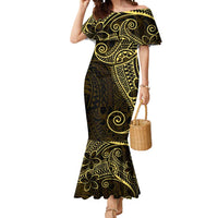 Black Gold Polynesian Tribal Mermaid Dress LT9 Women Gold - Polynesian Pride