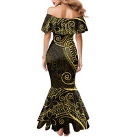 Black Gold Polynesian Tribal Mermaid Dress LT9 - Polynesian Pride