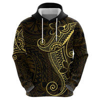Black Gold Polynesian Tribal Zip Hoodie - Polynesian Pride