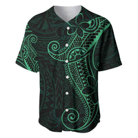 Black Green Polynesian Tribal Baseball Jersey LT9 Green - Polynesian Pride