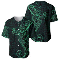 Black Green Polynesian Tribal Baseball Jersey LT9 - Polynesian Pride
