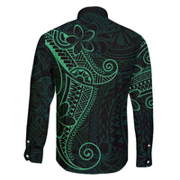 Black Green Polynesian Tribal Family Matching Off Shoulder Short Dress and Hawaiian Shirt LT9 - Polynesian Pride