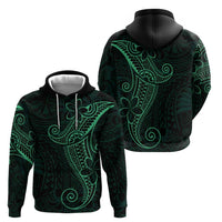 Black Green Polynesian Tribal Hoodie - Polynesian Pride