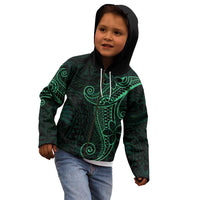 Black Green Polynesian Tribal Kid Hoodie - Polynesian Pride