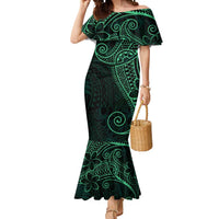 Black Green Polynesian Tribal Mermaid Dress - Polynesian Pride