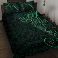 Black Green Polynesian Tribal Quilt Bed Set - Polynesian Pride