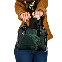 Black Green Polynesian Tribal Shoulder Handbag LT9 One Size Green - Polynesian Pride