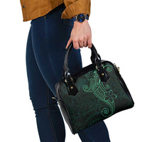 Black Green Polynesian Tribal Shoulder Handbag LT9 - Polynesian Pride