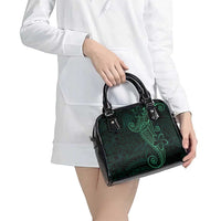 Black Green Polynesian Tribal Shoulder Handbag LT9 - Polynesian Pride