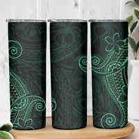 Black Green Polynesian Tribal Skinny Tumbler - Polynesian Pride