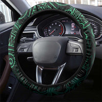 Black Green Polynesian Tribal Steering Wheel Cover - Polynesian Pride