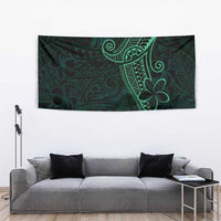 Black Green Polynesian Tribal Tapestry - Polynesian Pride