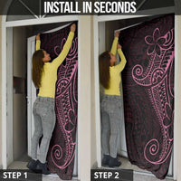 Black Pink Polynesian Tribal Door Cover - Polynesian Pride