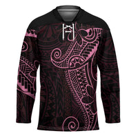 Black Pink Polynesian Tribal Hockey Jersey LT9 Unisex Pink - Polynesian Pride